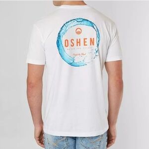 OSHEN Circle Of Life Pocket Tee In White Size 2X